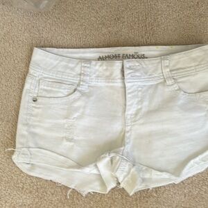 Almost Famous White Denim Micro Shorts Excellent Condition Size S
